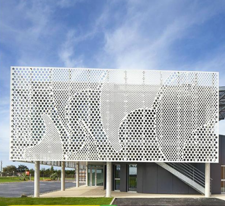 公共场所铝板造型幕墙效果